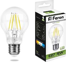 Лампа светодиодная филамент Feron LB-509 G45 Шар E27 220В 9Вт 2700К 45х75мм картинка 